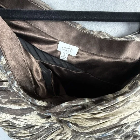 Vintage Y2K Cache BodyCon Sz 2  Animal Print Sheath Dress Halter Sexy Ruched - Picture 3 of 8